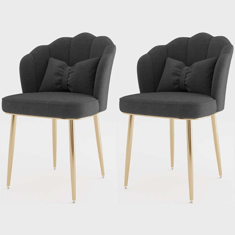 Silla lateral de comedor de estilo escandinavo de metal, silla con respaldo sólido sin brazos para el hogar
