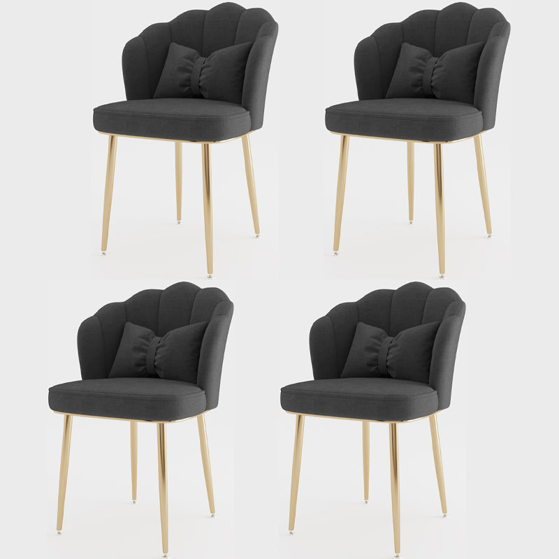 Silla lateral de comedor de estilo escandinavo de metal, silla con respaldo sólido sin brazos para el hogar