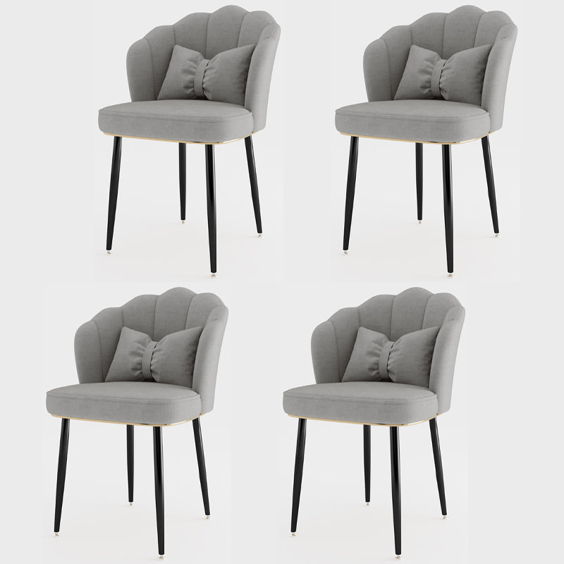 Silla lateral de comedor de estilo escandinavo de metal, silla con respaldo sólido sin brazos para el hogar