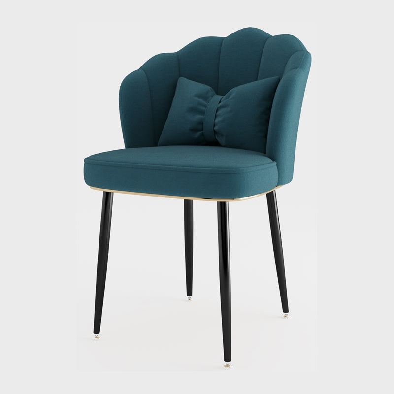 Silla lateral de comedor de estilo escandinavo de metal, silla con respaldo sólido sin brazos para el hogar