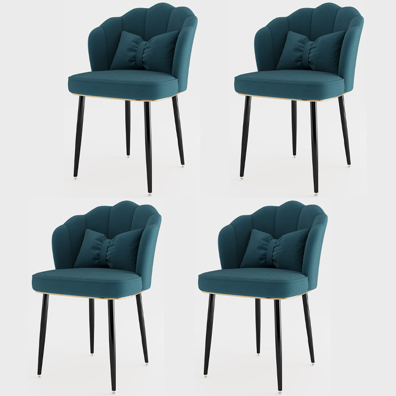 Silla lateral de comedor de estilo escandinavo de metal, silla con respaldo sólido sin brazos para el hogar