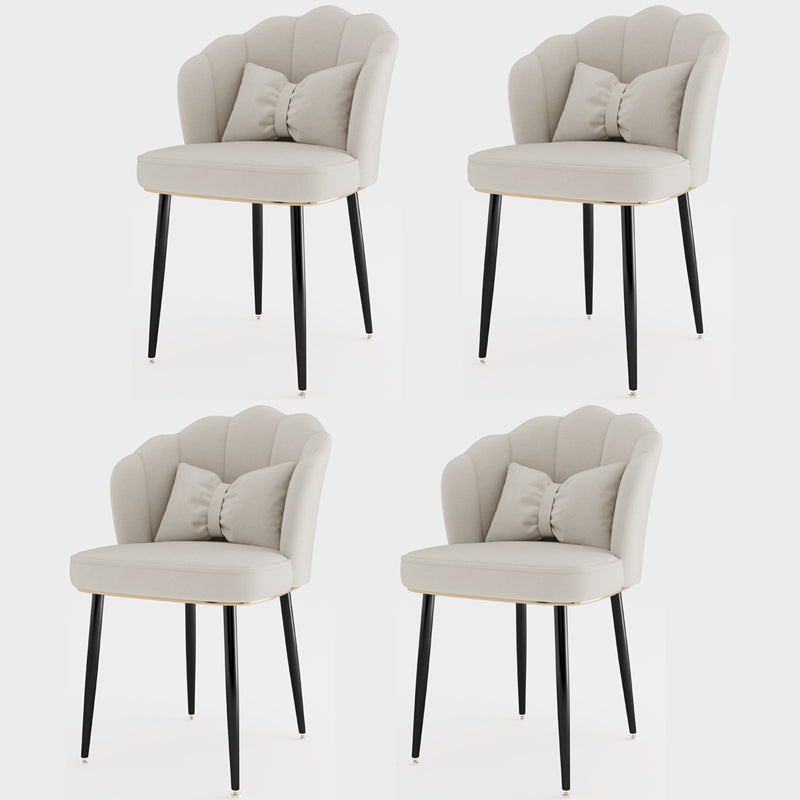 Silla lateral de comedor de estilo escandinavo de metal, silla con respaldo sólido sin brazos para el hogar