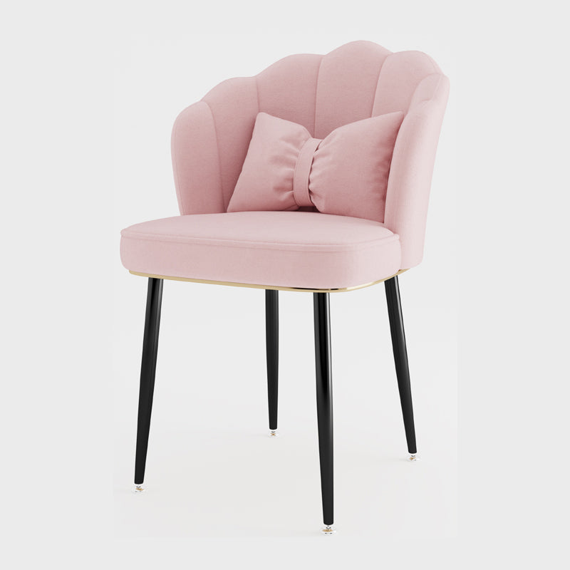 Silla lateral de comedor de estilo escandinavo de metal, silla con respaldo sólido sin brazos para el hogar