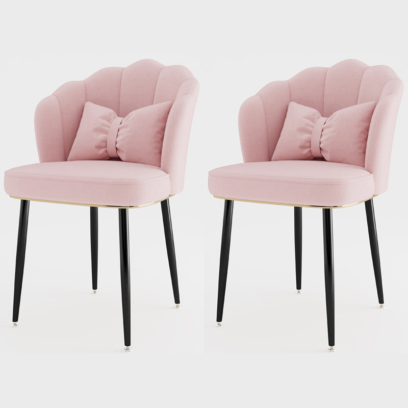 Silla lateral de comedor de estilo escandinavo de metal, silla con respaldo sólido sin brazos para el hogar