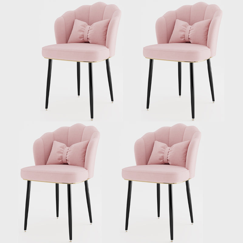 Silla lateral de comedor de estilo escandinavo de metal, silla con respaldo sólido sin brazos para el hogar