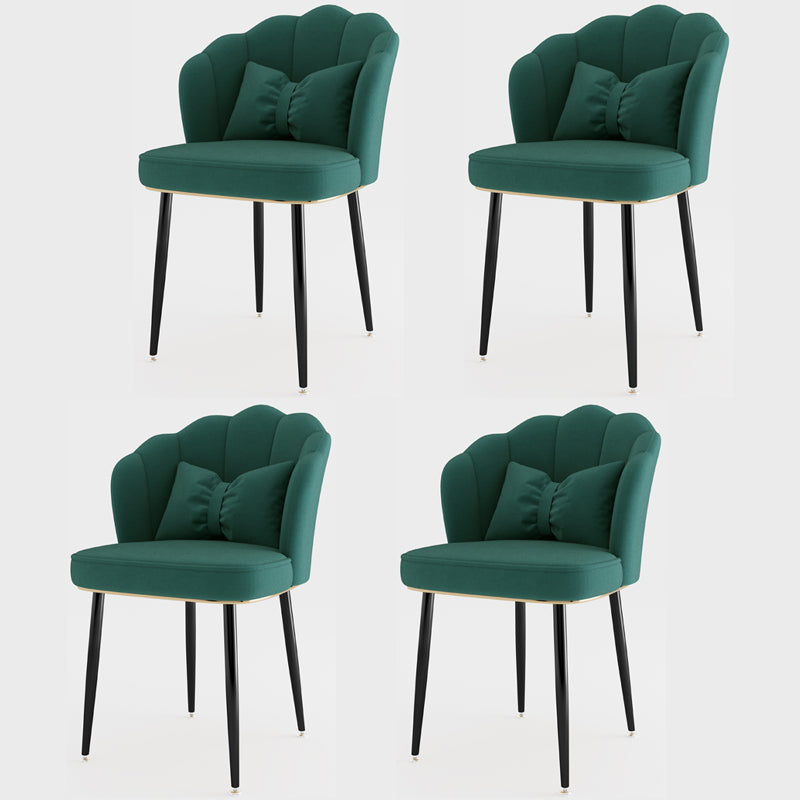Silla lateral de comedor de estilo escandinavo de metal, silla con respaldo sólido sin brazos para el hogar
