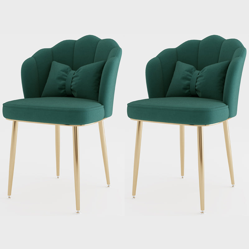 Silla lateral de comedor de estilo escandinavo de metal, silla con respaldo sólido sin brazos para el hogar