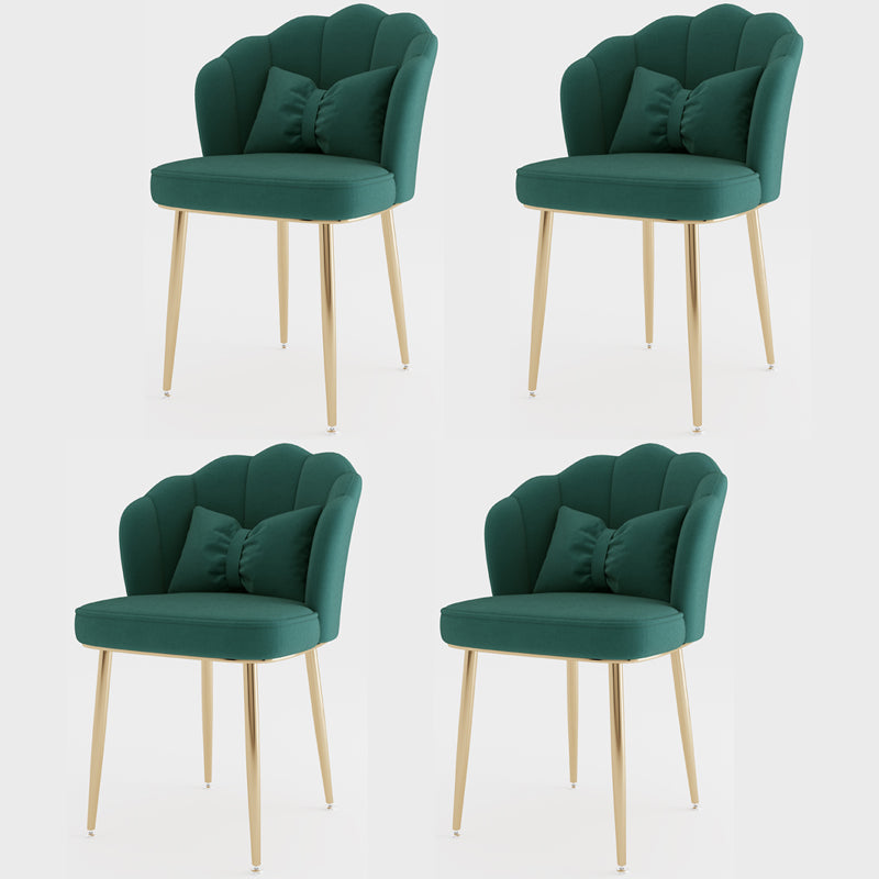 Silla lateral de comedor de estilo escandinavo de metal, silla con respaldo sólido sin brazos para el hogar