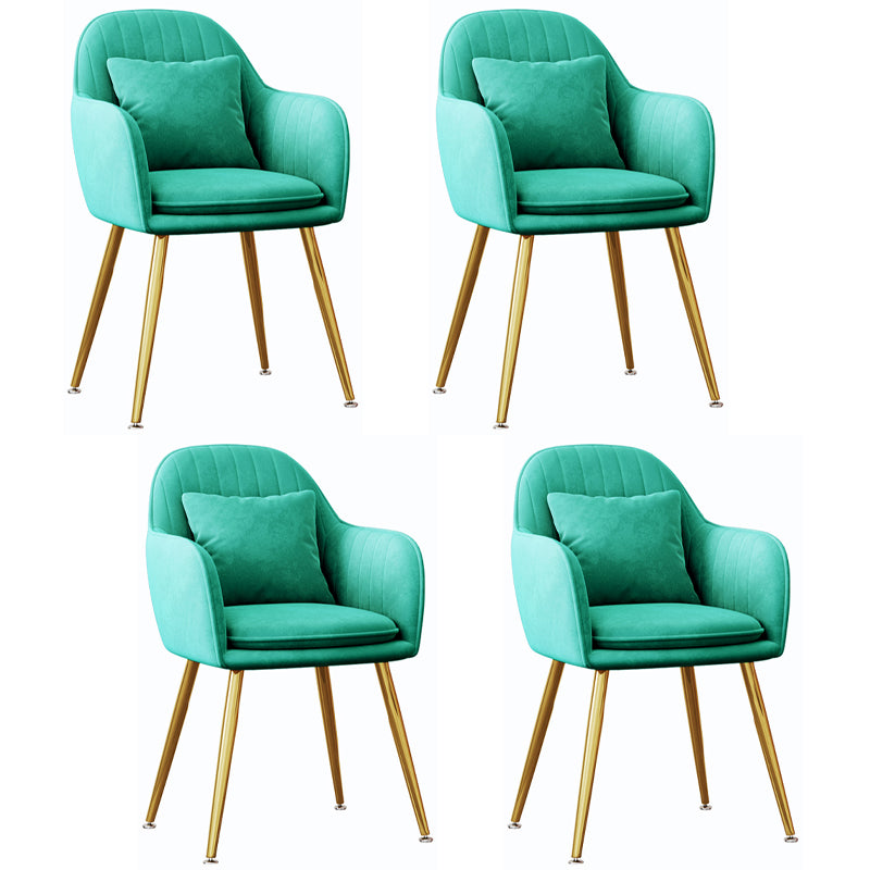 Silla de comedor de metal de estilo escandinavo Silla tapizada dormitorio con brazo