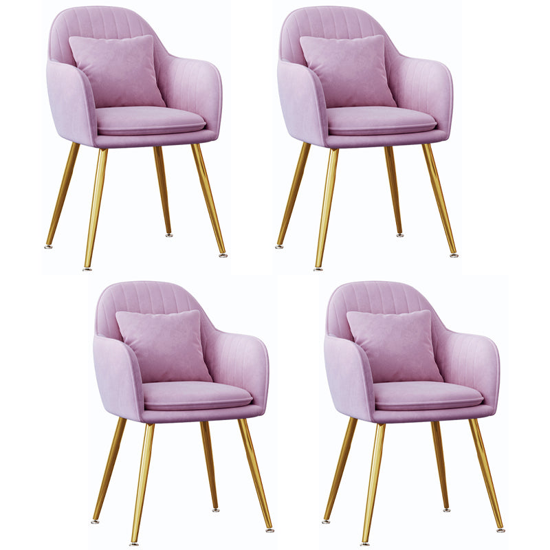 Silla de comedor de metal de estilo escandinavo Silla tapizada dormitorio con brazo