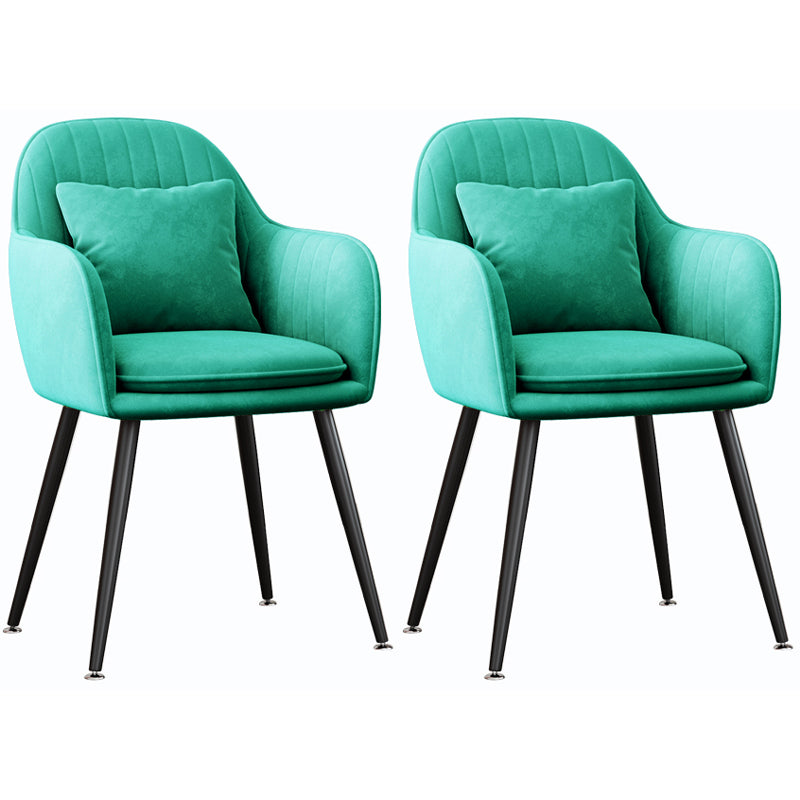 Silla de comedor de metal de estilo escandinavo Silla tapizada dormitorio con brazo
