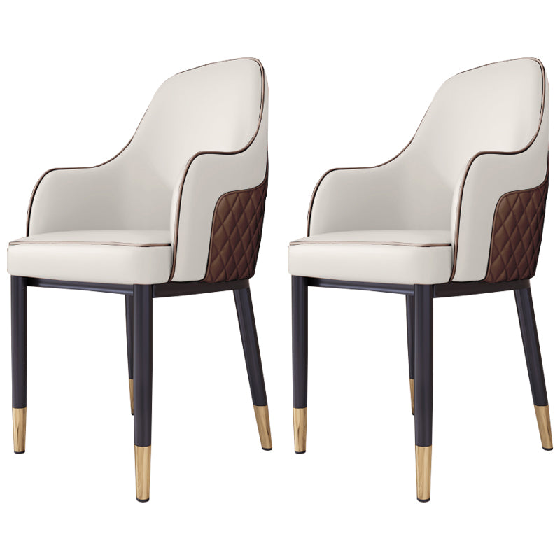 Silla de comedor de estilo escandinavo Silla tapizada de metal para comedor con brazo