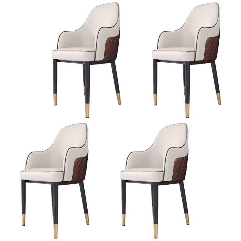 Silla de comedor de estilo escandinavo Silla tapizada de metal para comedor con brazo