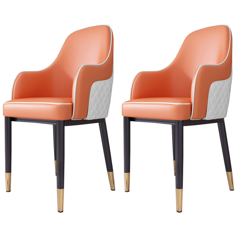 Silla de comedor de estilo escandinavo Silla tapizada de metal para comedor con brazo