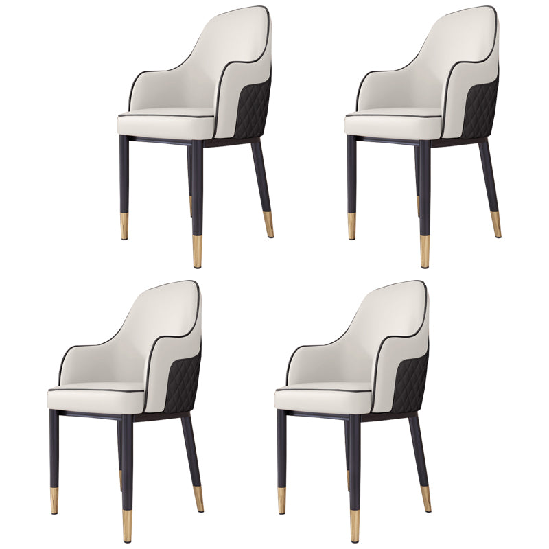 Silla de comedor de estilo escandinavo Silla tapizada de metal para comedor con brazo