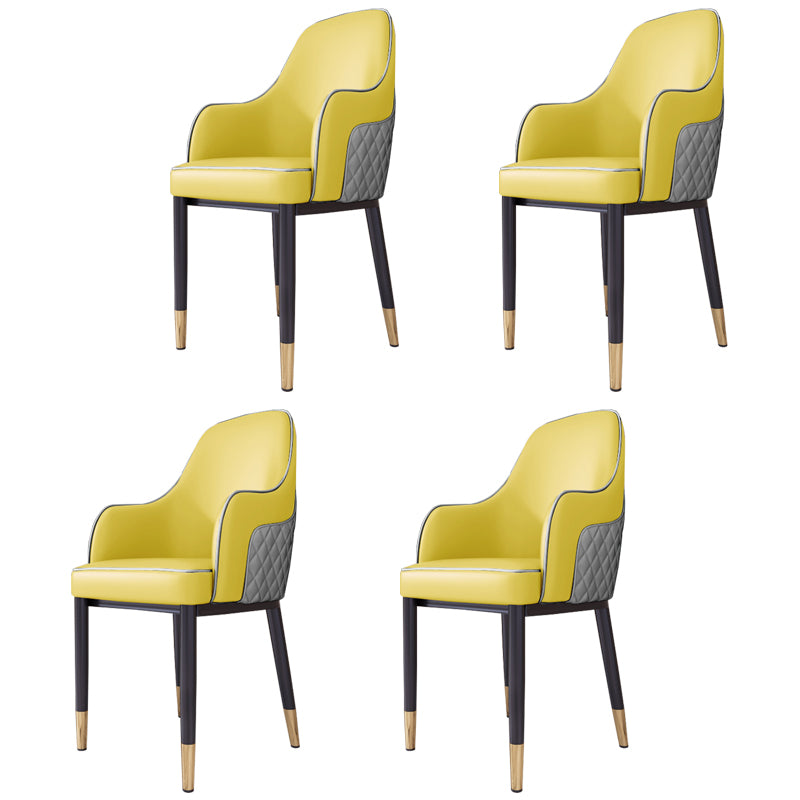 Silla de comedor de estilo escandinavo Silla tapizada de metal para comedor con brazo