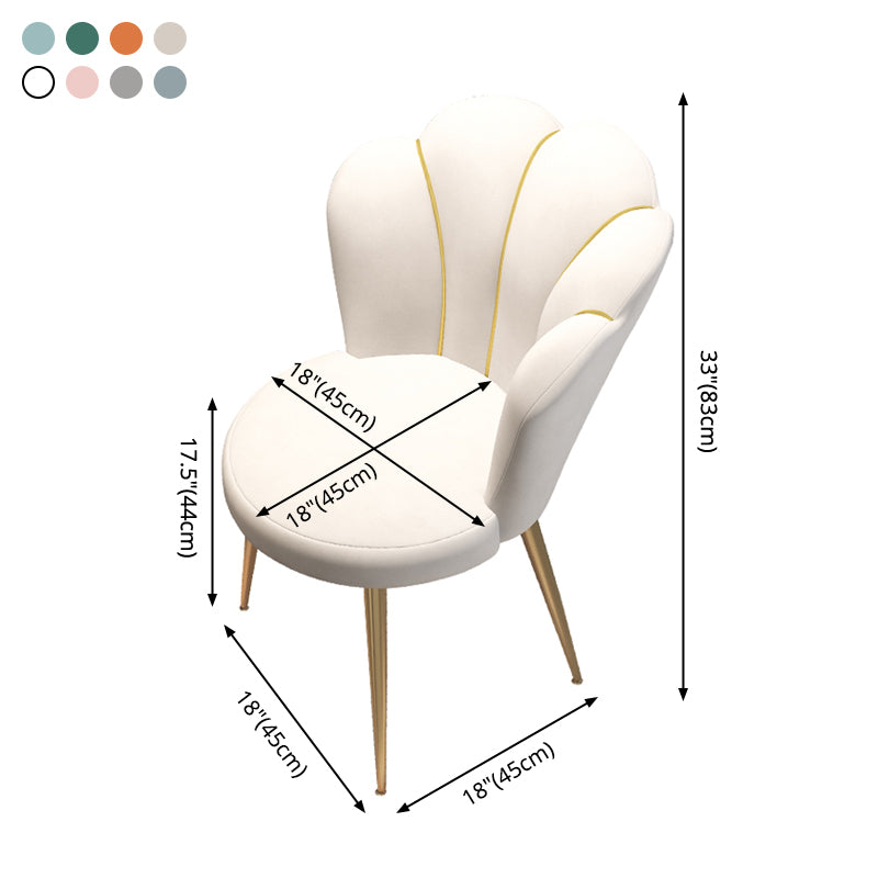 Silla nórdica tapizada de lino para comedor de metal, silla individual sin brazos de terciopelo de tela