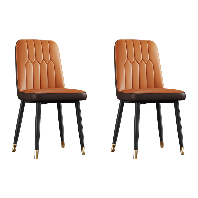 Silla de comedor de metal de estilo escandinavo, silla con respaldo sólido sin brazos