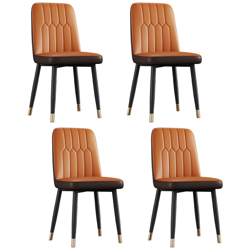 Silla de comedor de metal de estilo escandinavo, silla con respaldo sólido sin brazos