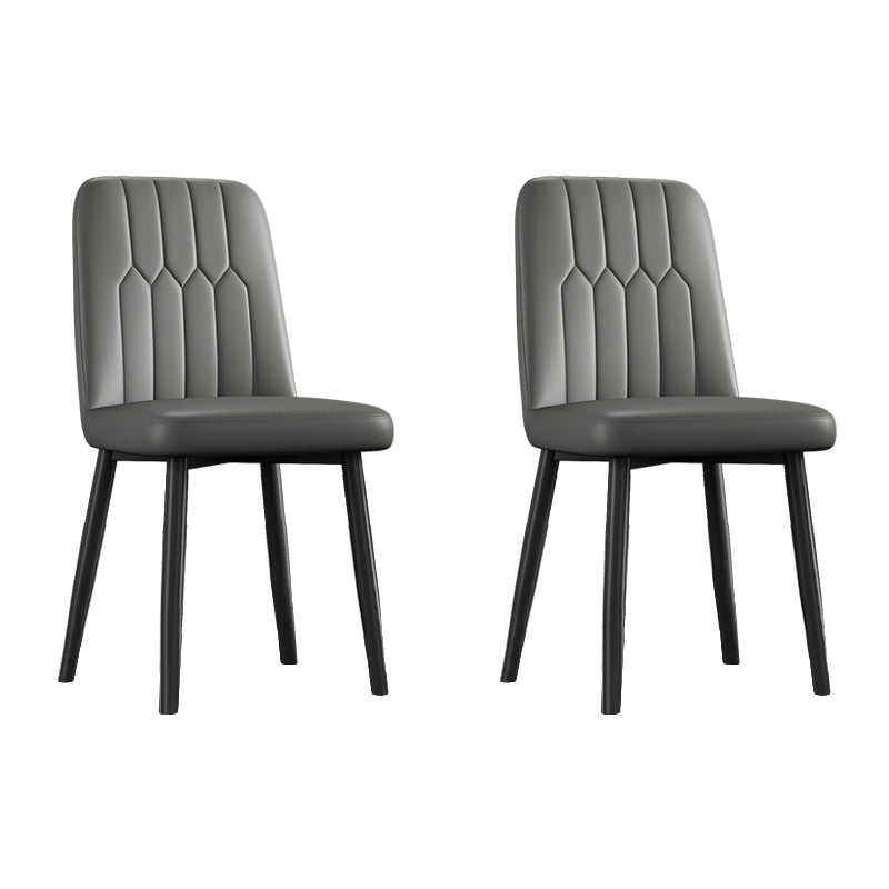 Chaise de salle à manger en métal de style scandinave, chaise à dossier solide sans accoudoirs