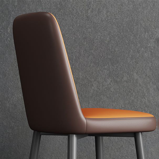 Silla de comedor de metal de estilo escandinavo, silla con respaldo sólido sin brazos