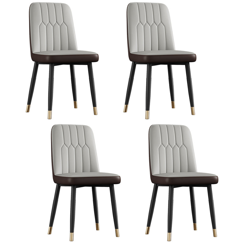 Silla de comedor de metal de estilo escandinavo, silla con respaldo sólido sin brazos