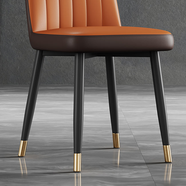 Silla de comedor de metal de estilo escandinavo, silla con respaldo sólido sin brazos