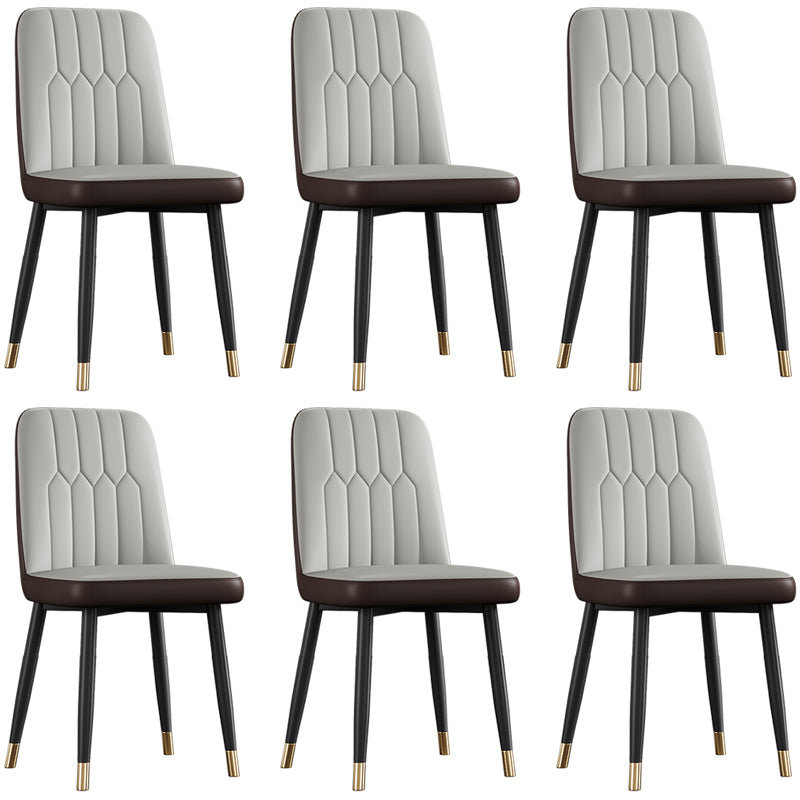 Silla de comedor de metal de estilo escandinavo, silla con respaldo sólido sin brazos