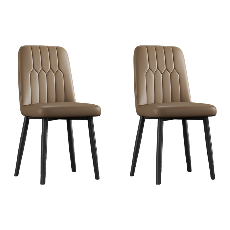 Silla de comedor de metal de estilo escandinavo, silla con respaldo sólido sin brazos