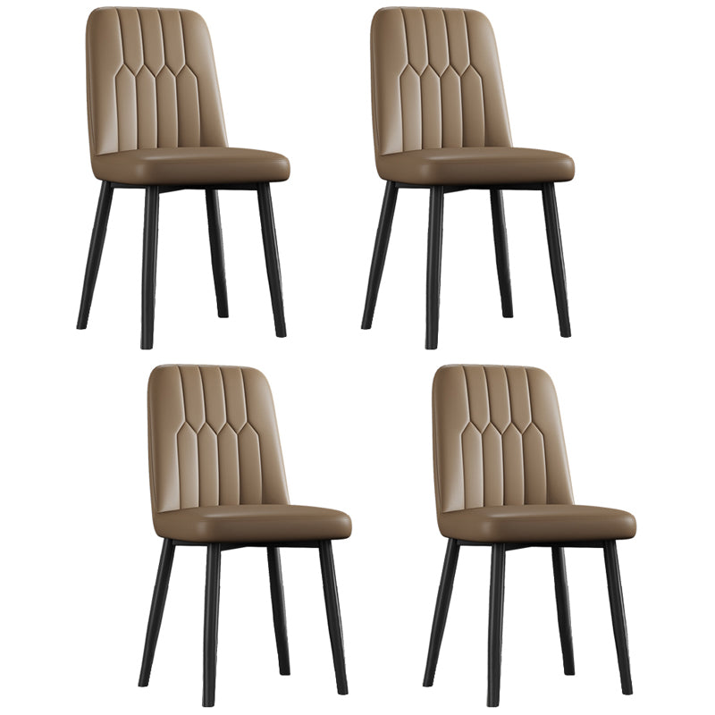 Silla de comedor de metal de estilo escandinavo, silla con respaldo sólido sin brazos