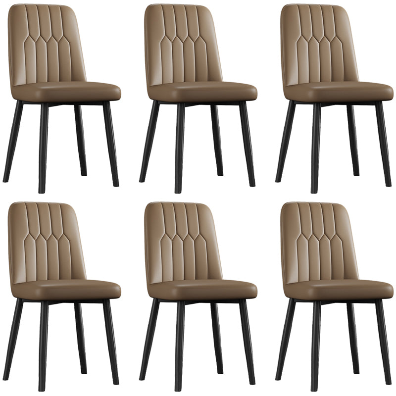 Silla de comedor de metal de estilo escandinavo, silla con respaldo sólido sin brazos