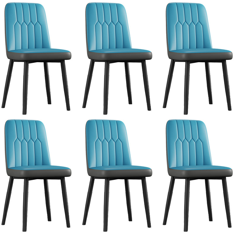 Silla de comedor de metal de estilo escandinavo, silla con respaldo sólido sin brazos