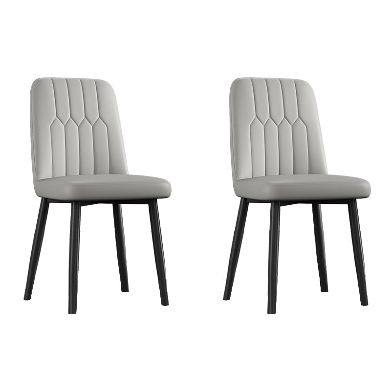 Silla de comedor de metal de estilo escandinavo, silla con respaldo sólido sin brazos