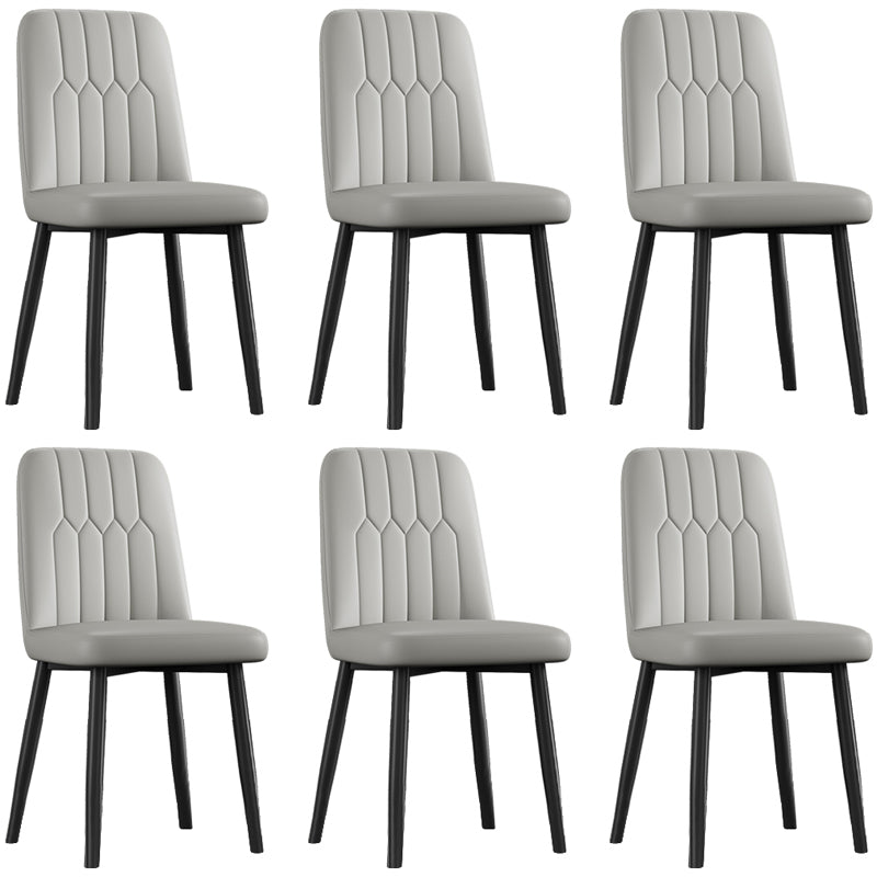 Silla de comedor de metal de estilo escandinavo, silla con respaldo sólido sin brazos