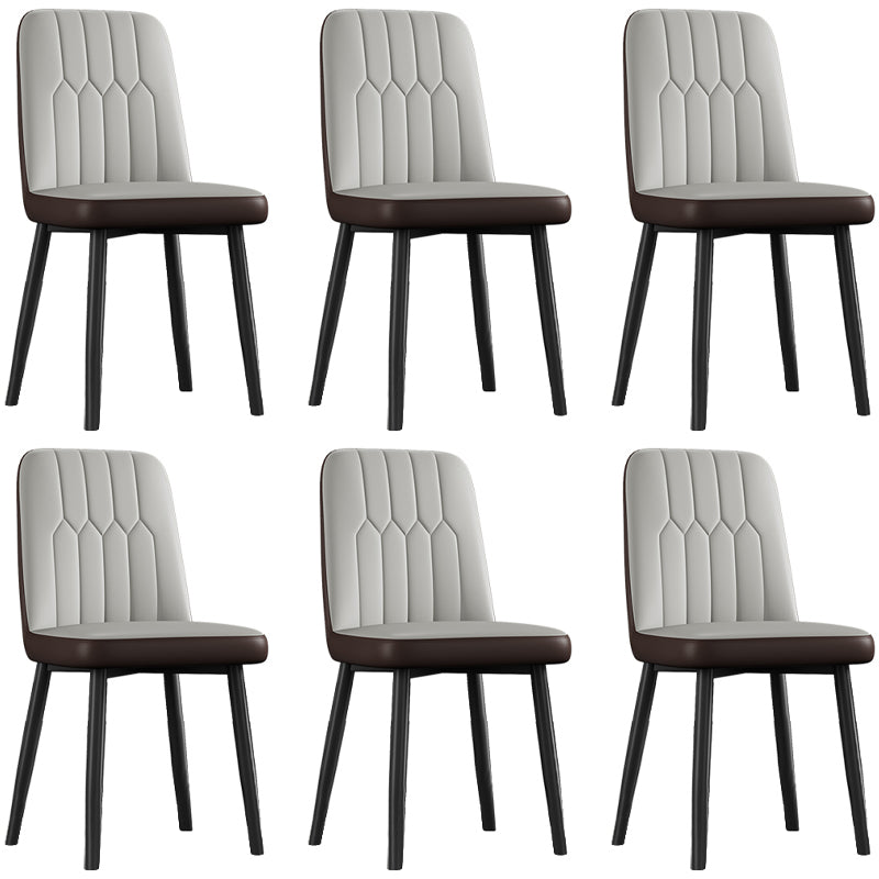 Silla de comedor de metal de estilo escandinavo, silla con respaldo sólido sin brazos