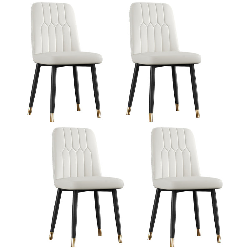 Silla de comedor de metal de estilo escandinavo, silla con respaldo sólido sin brazos