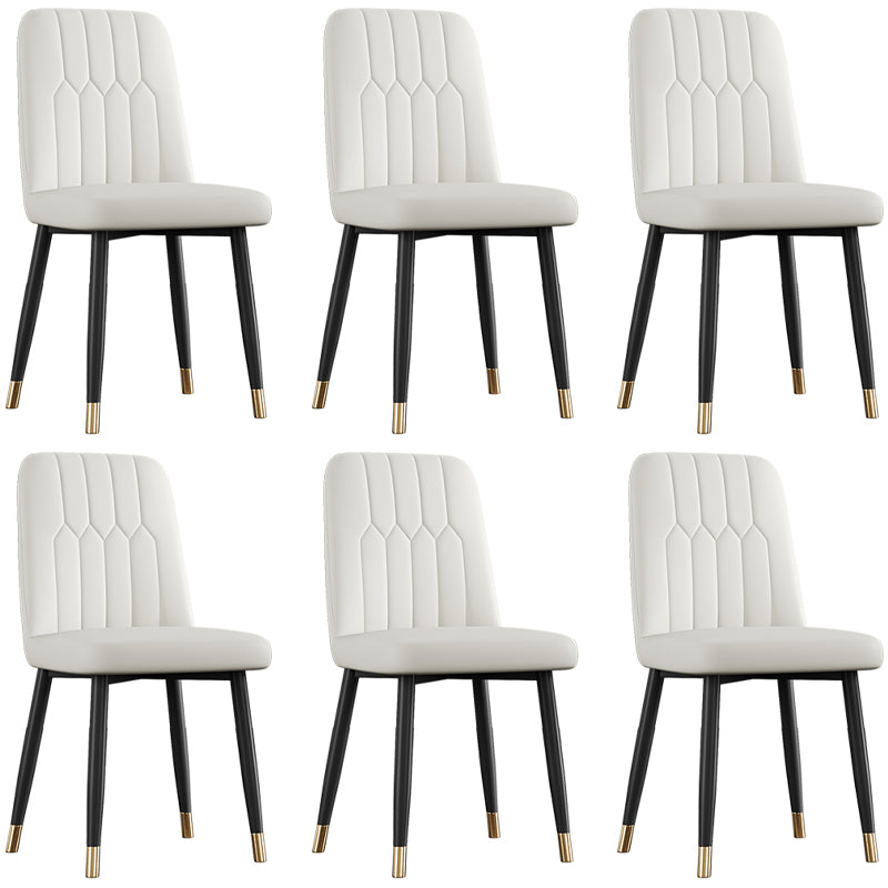 Silla de comedor de metal de estilo escandinavo, silla con respaldo sólido sin brazos
