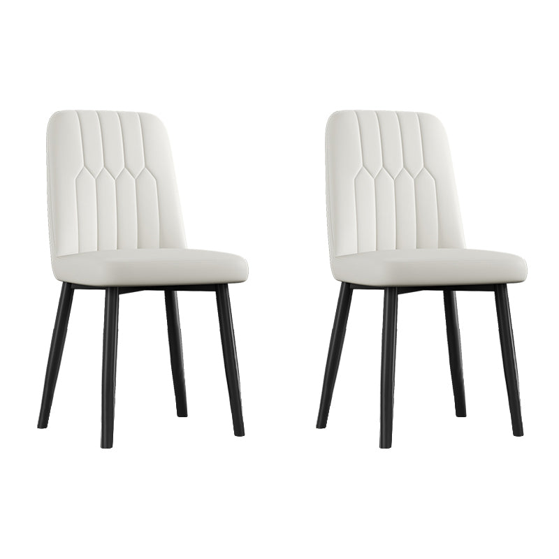 Chaise de salle à manger en métal de style scandinave, chaise à dossier solide sans accoudoirs