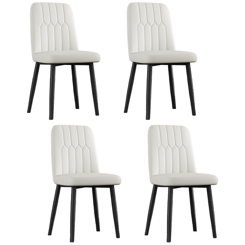 Silla de comedor de metal de estilo escandinavo, silla con respaldo sólido sin brazos