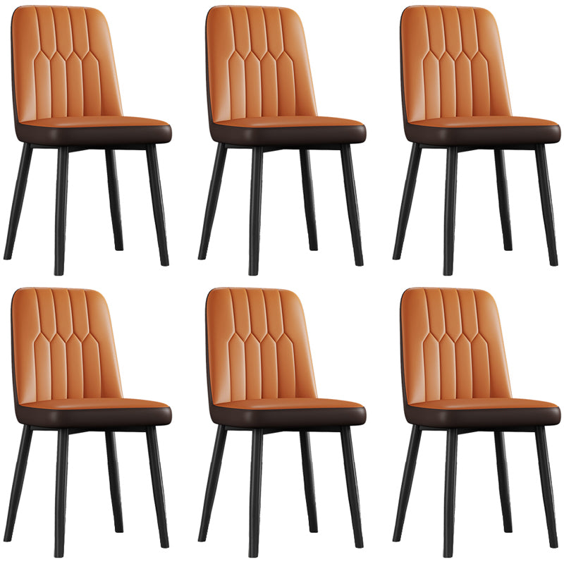 Silla de comedor de metal de estilo escandinavo, silla con respaldo sólido sin brazos