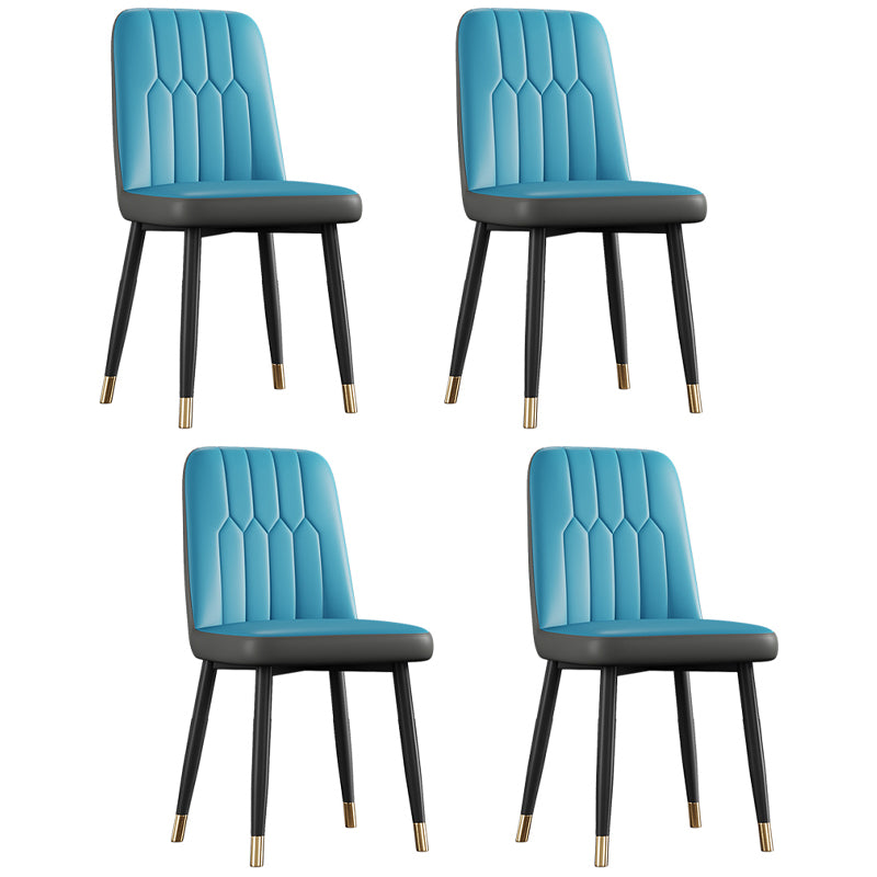Silla de comedor de metal de estilo escandinavo, silla con respaldo sólido sin brazos