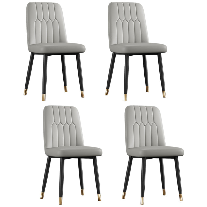 Silla de comedor de metal de estilo escandinavo, silla con respaldo sólido sin brazos