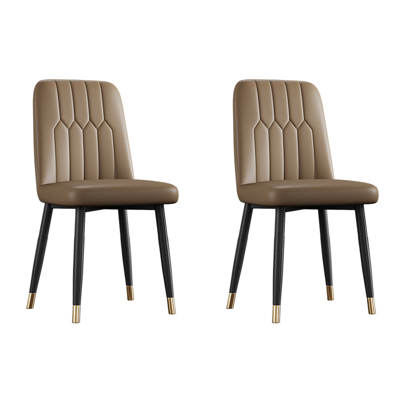 Silla de comedor de metal de estilo escandinavo, silla con respaldo sólido sin brazos