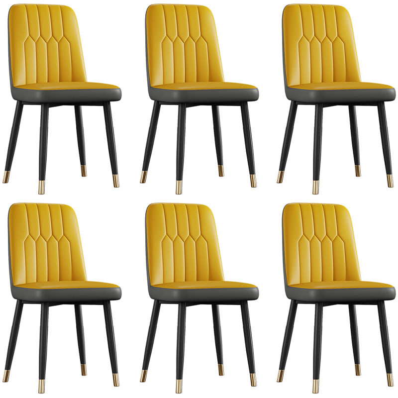 Silla de comedor de metal de estilo escandinavo, silla con respaldo sólido sin brazos