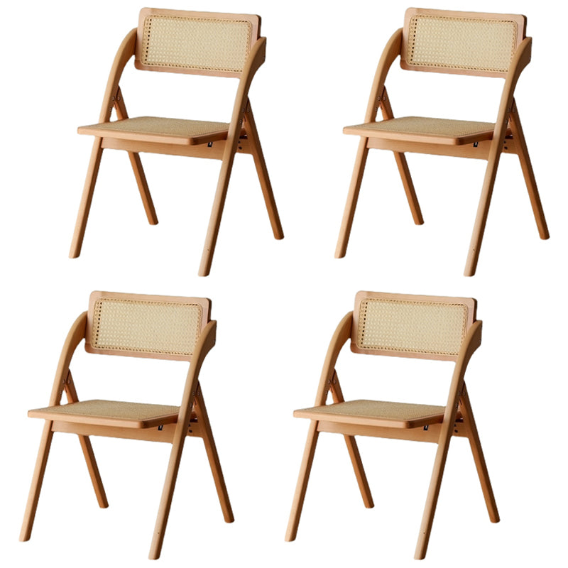 Chaise latéral de maison scandinave rembourrée en bois ouvert en bois pliant chaise