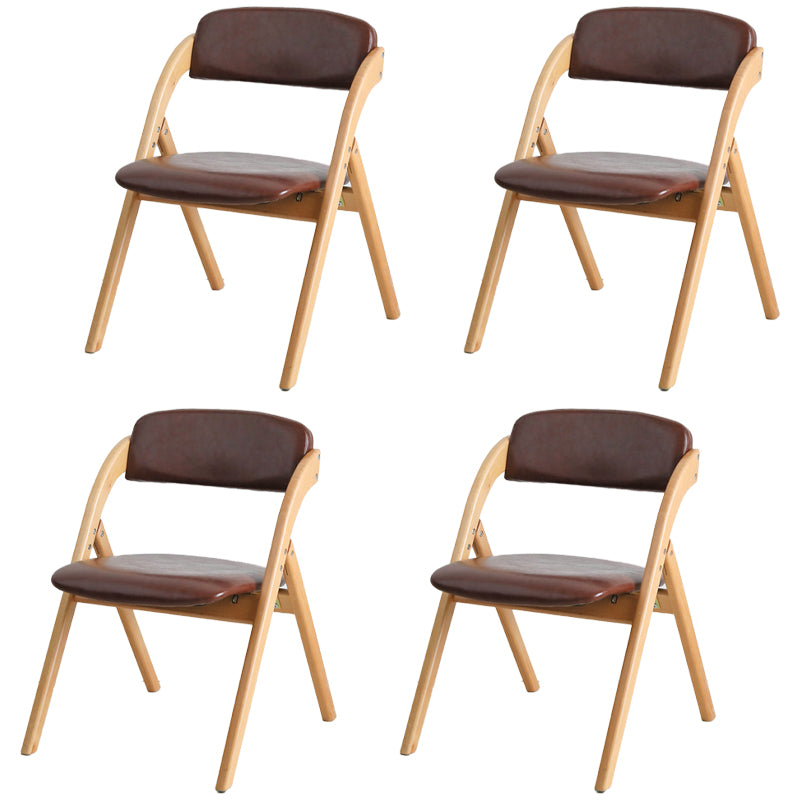 Chaise latéral de maison scandinave rembourrée en bois ouvert en bois pliant chaise
