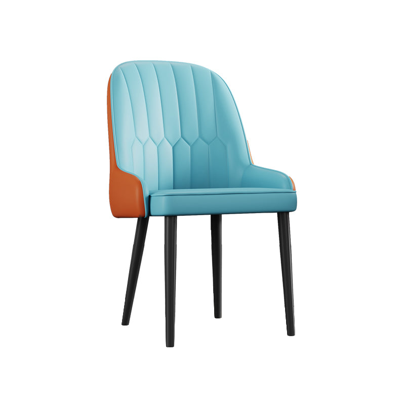 Les chaises de salle à manger en métal Glam ont rembourré les fauteuils latéraux en cuir d'unité centrale pour le restaurant