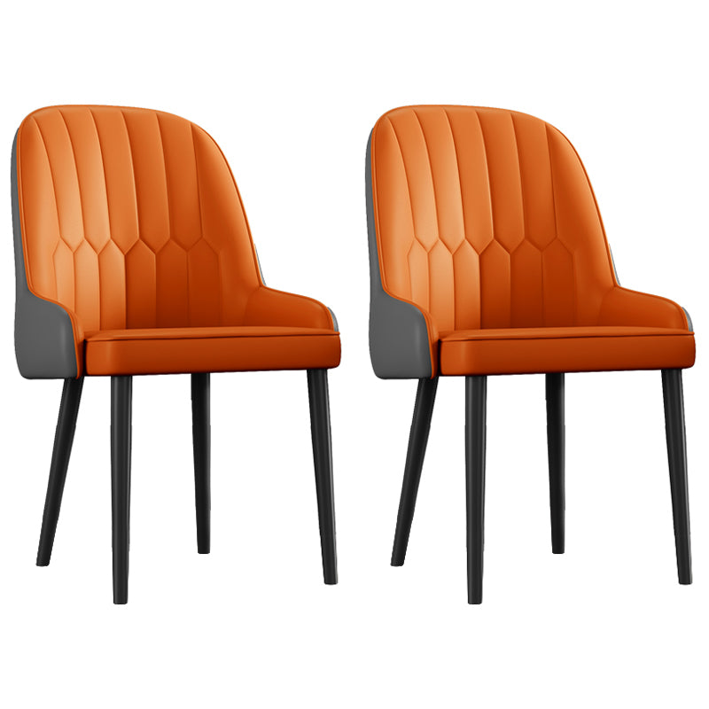 Glamouröse Metall-Esszimmerstühle, seitlich gepolsterte PU-Ledersessel für Restaurants