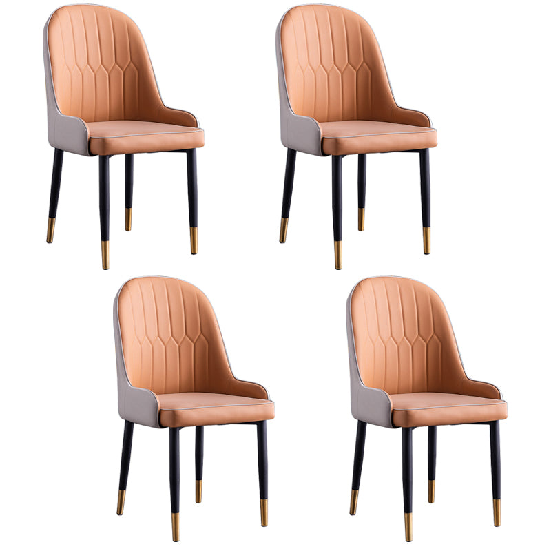 Scandinavian Indoor Arm Chair Parsons Back Upholstered Metal Dining Room Chair