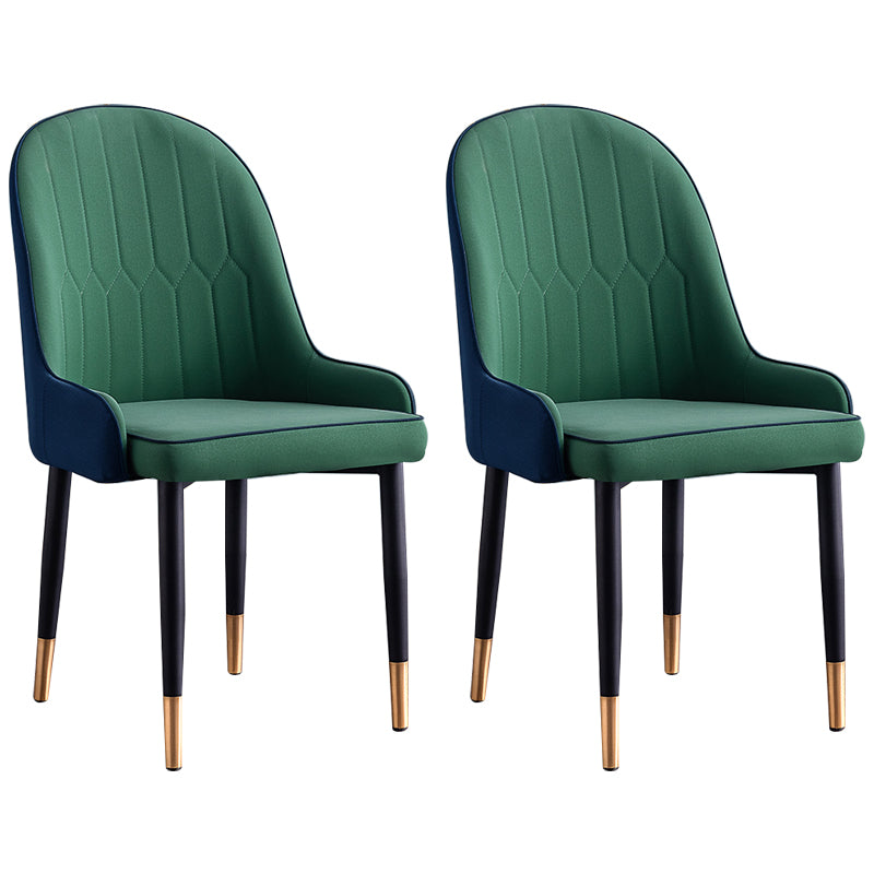 Scandinavian Indoor Arm Chair Parsons Back Upholstered Metal Dining Room Chair